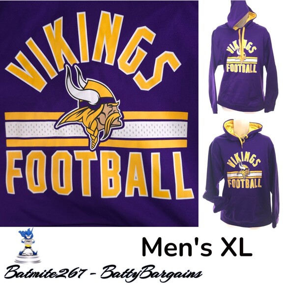 Minnesota Vikings Hoodie Men XL Purple NFL Sweatshirt Football Free Shipping - Picture 1 of 8